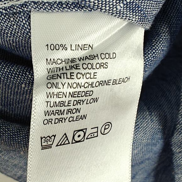 Tommy Bahama Sea Glass Breezer Linen Button Front Shirt Mens Size XL Blue Beachy - Picture 7 of 8